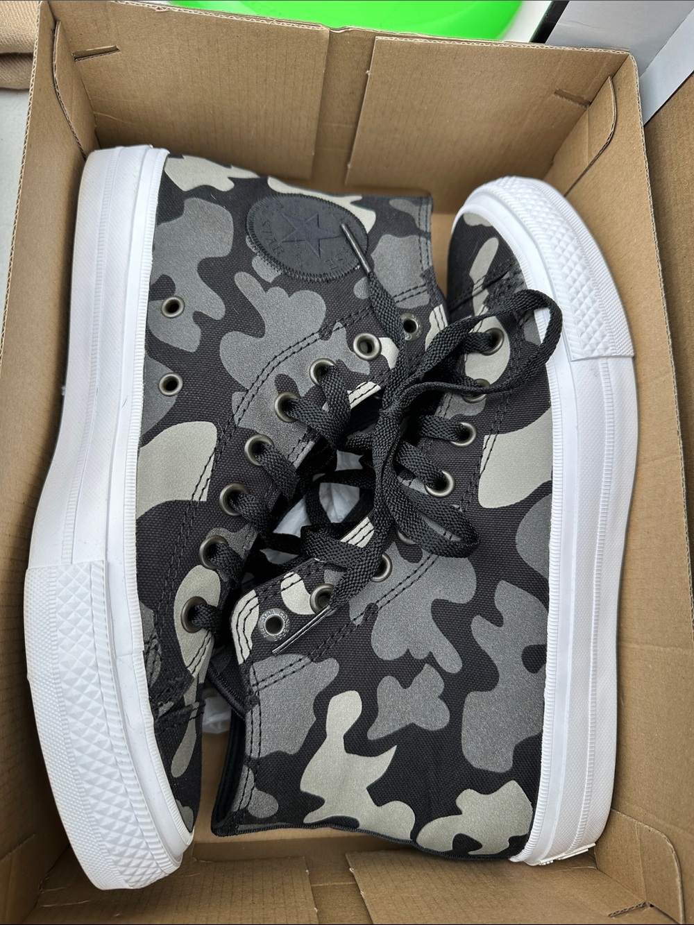 Converse Kids High-Top Camo Sneakers - Black & Gray